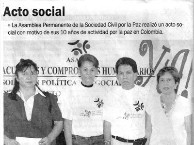 Registro de Prensa, 10 años APSCP, Santander